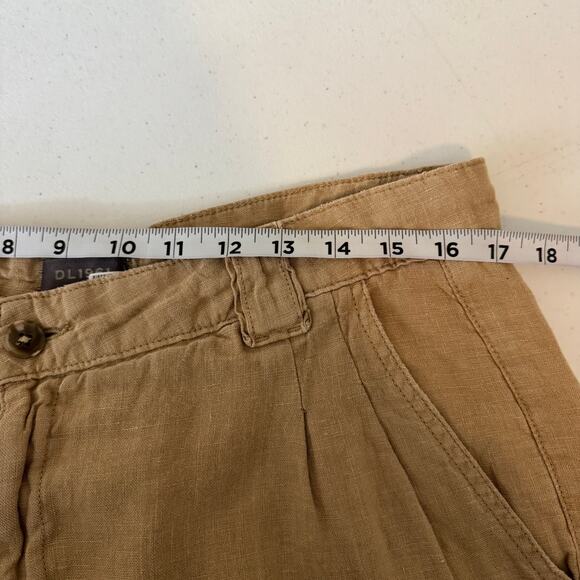 DL1961 Heidi Shorts Women’s Large Brown 100% Linen High Rise Summer Chic Staple - Picture 11 of 13